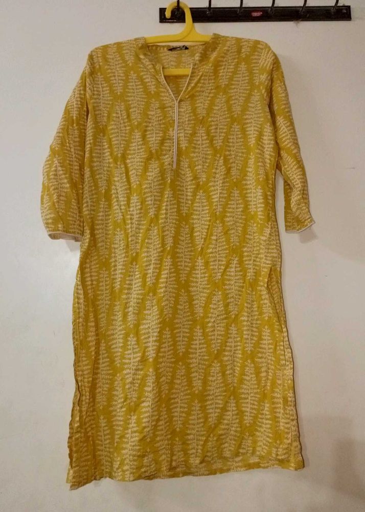 Zudio Yellow Cotton Kurta 💛