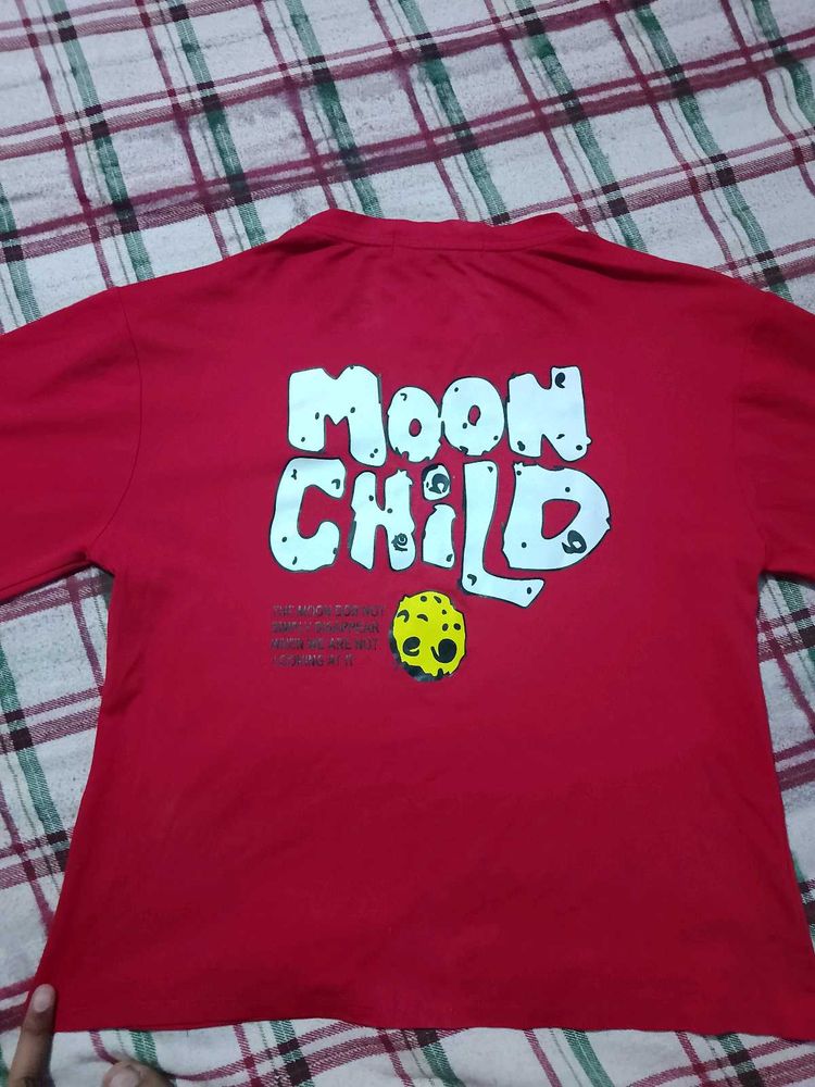 Red Moon Child Graphic T-Shirt