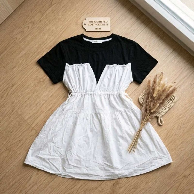 Chic Black &amp; White Tiered Dress