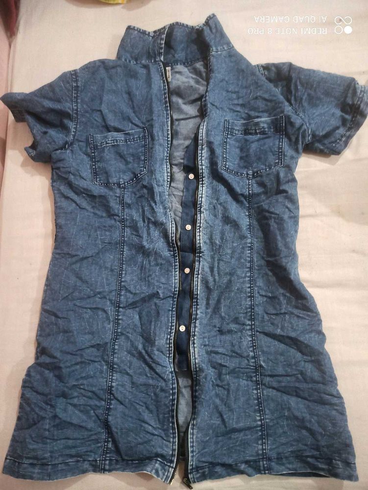 Denim Button-Up Dress