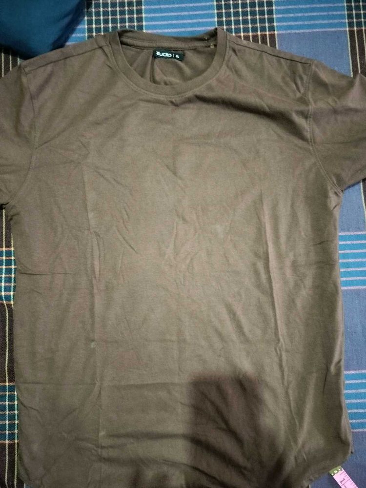Men's Solid Olive Green T-Shirt