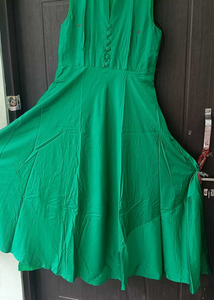 Green Fit &amp; Flare Dress