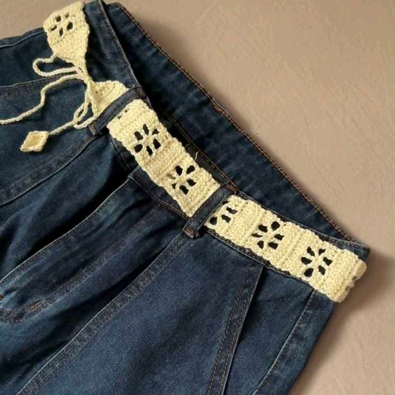 Boho Crochet Belt for Jeans