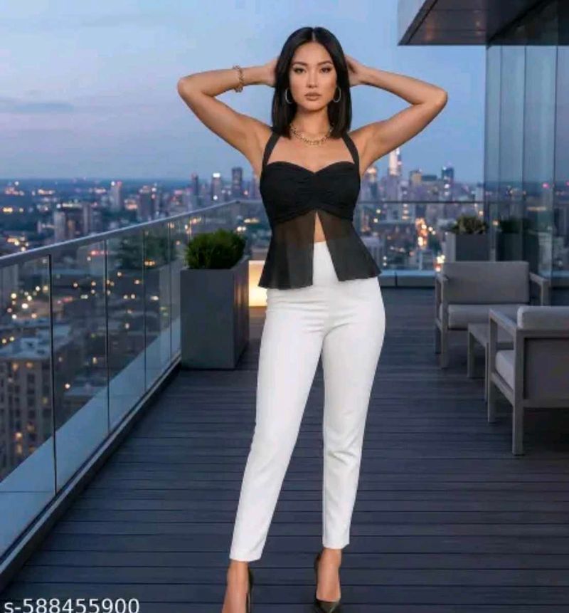 Black Chic Peplum Top