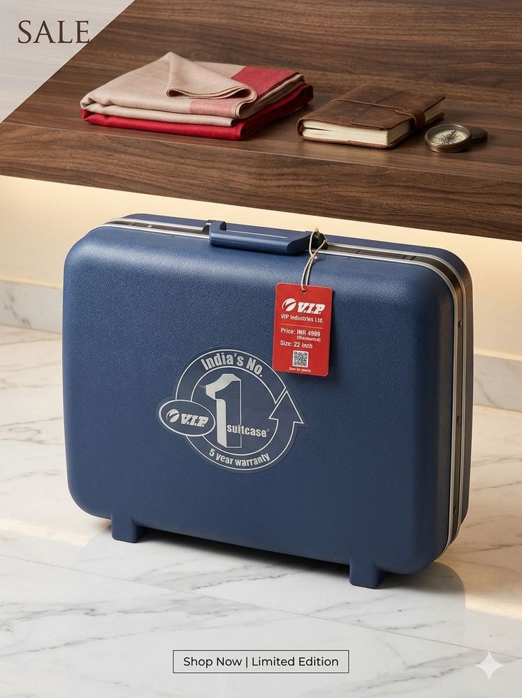 vintage VIP Hard-Case Blue Suitcase (22 Inch) - Un