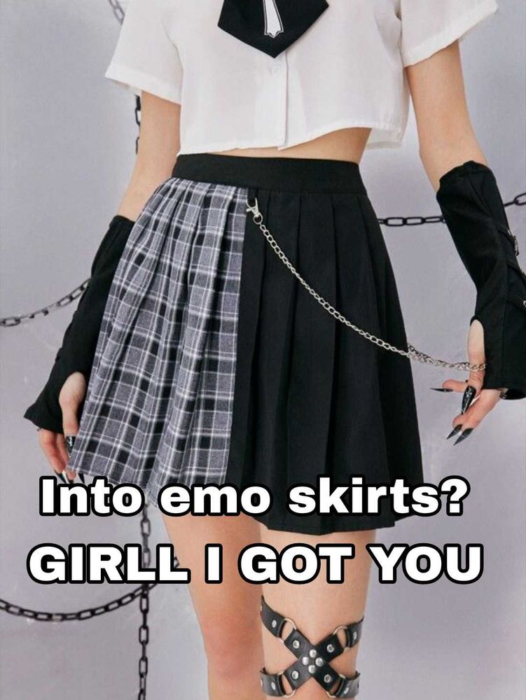 Emo Plaid Black skirt