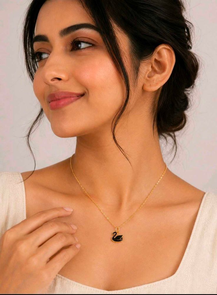 Black Swan Pendant Necklace