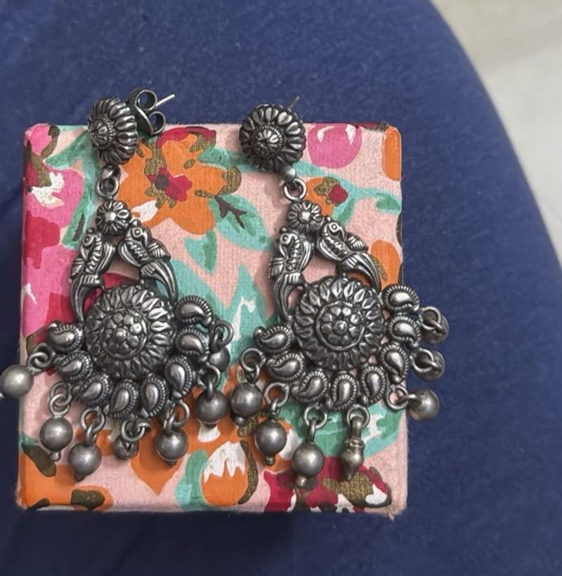 Silver Tone Drop Earrings