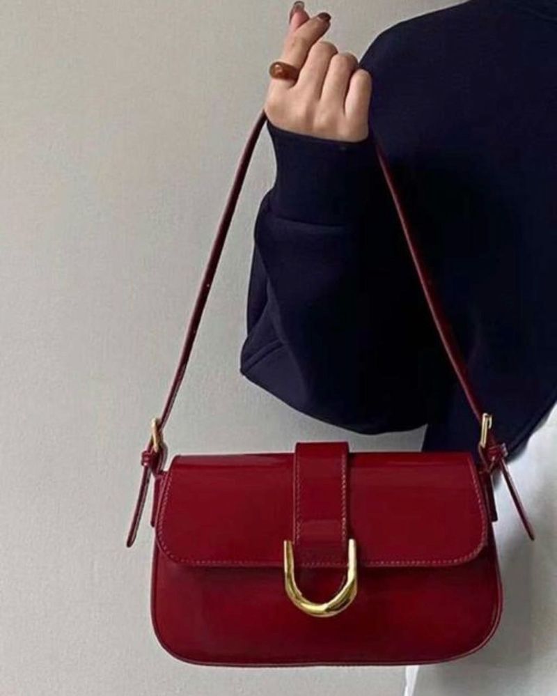 burgundy handbag