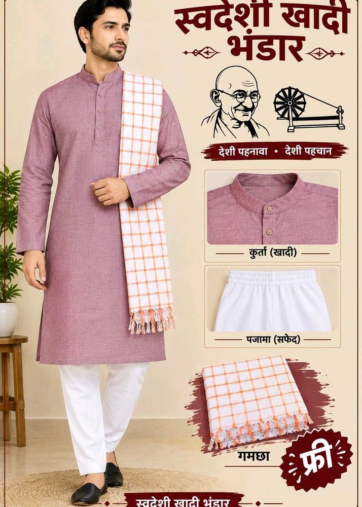 Men's Traditional Kurta Set with Gamcha