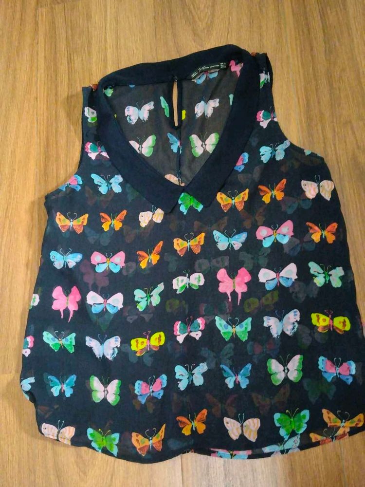 Butterfly Print Top