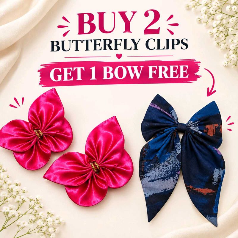 Chic Butterfly &amp; Bow Hair Clips Set