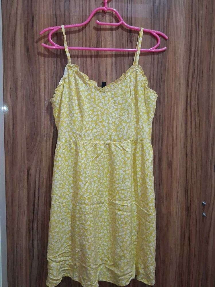 Yellow Floral Mini Dress