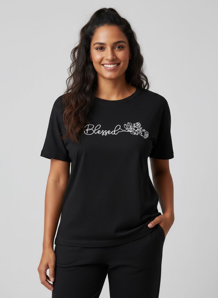 Black Blessed T-Shirt &amp; Pants Set