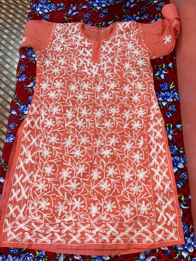 Chikankari Kurti + Bandhani Kurti