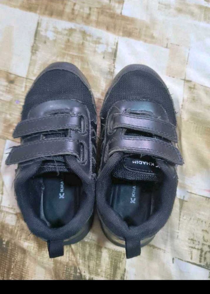 Khadim Black Velcro Shoes