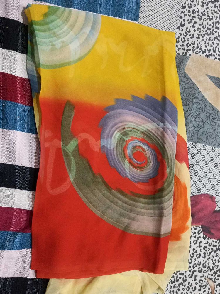 Vibrant Printed Saree