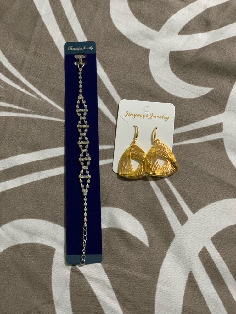 Sparkling Bracelet &amp; Stylish Earrings Set