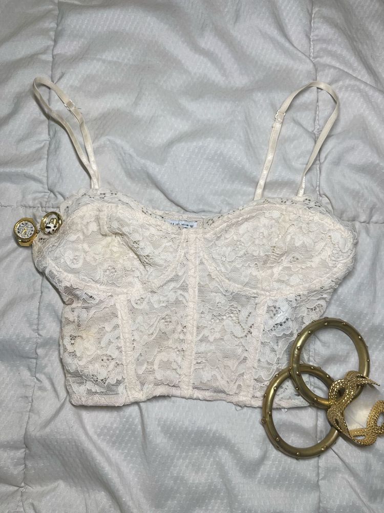 Lace Bustier Crop Top