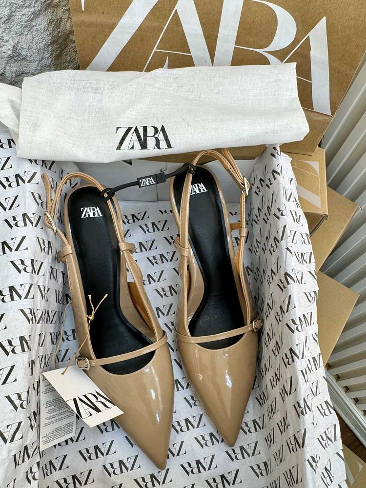 Zara Patent Slingback Heels