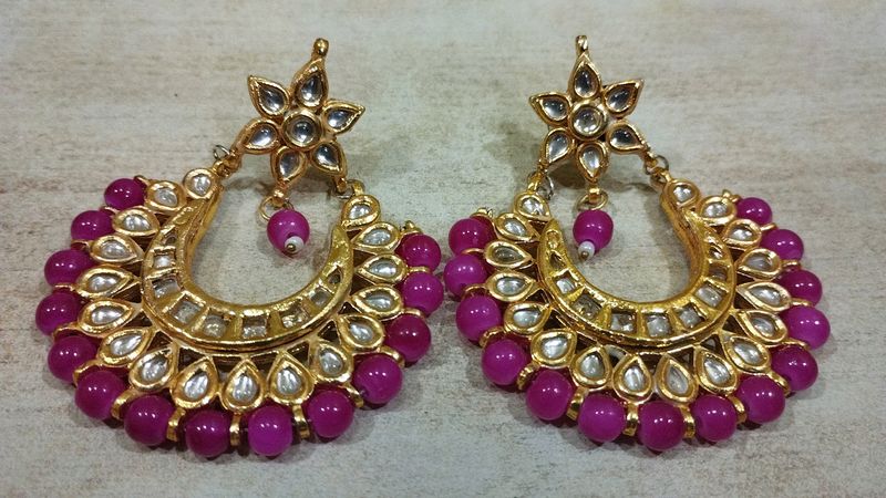 Heavy Real Kundan Earring