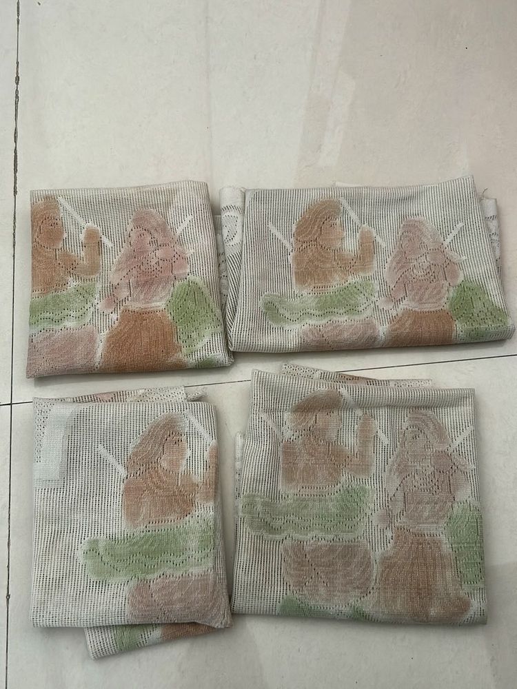 4 Single peices- Decorative Lace Net sofa covers