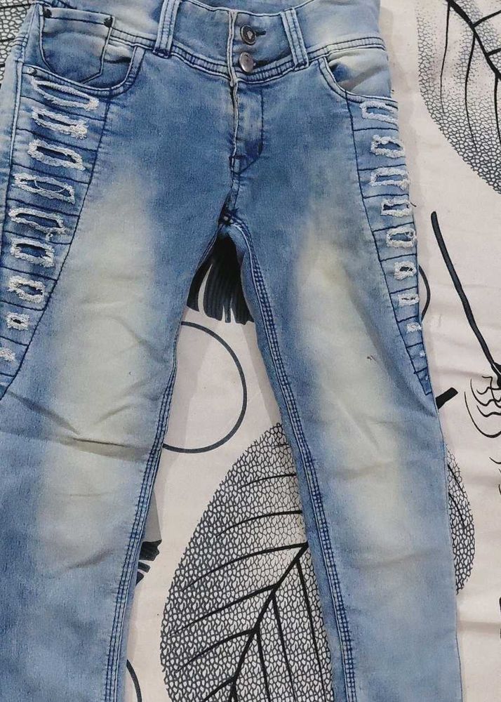 Distressed Light Wash Jeans
