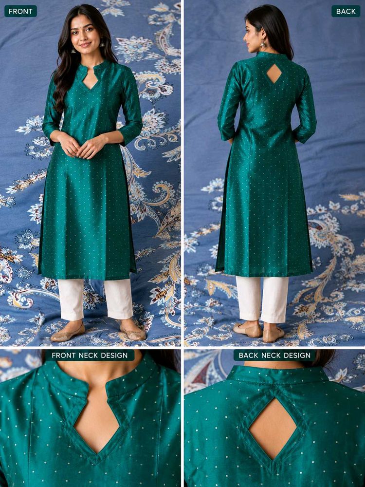 SEA GREEN SILK KURTA