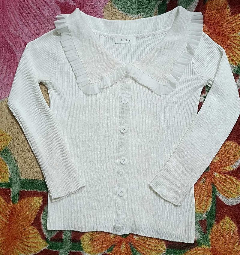 White korea Knit Top
