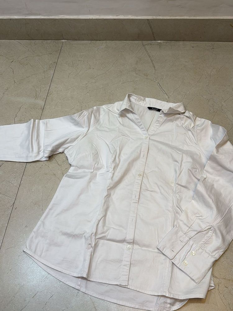 Classic White Button-Up Shirt