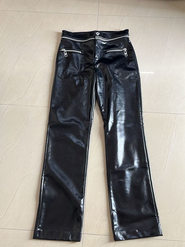 Black Faux Leather Pants