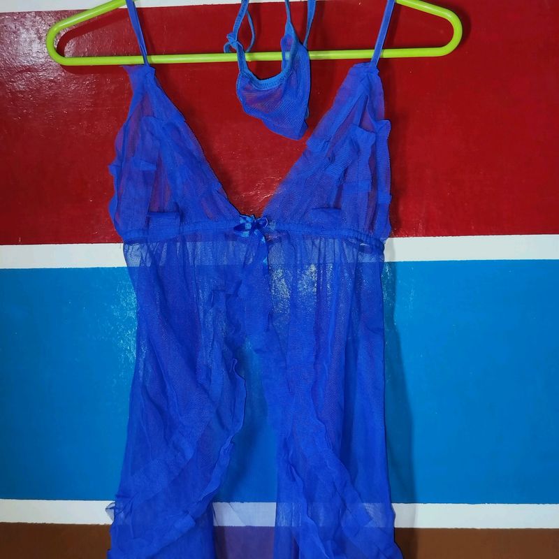 Blue Nighty Set For Women