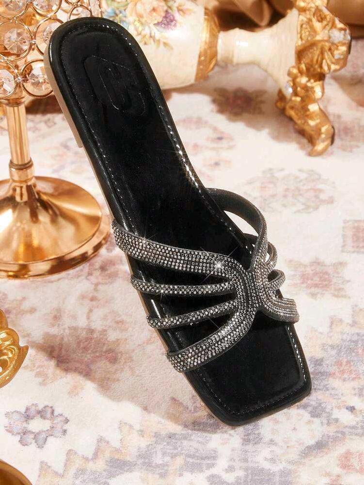 Sparkling Embellished Flat Sandals