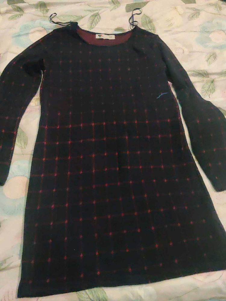 Chic Plaid Bell Sleeve Dress