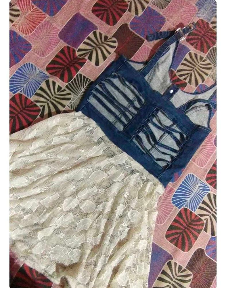 Denim &amp; Lace Combo Dress