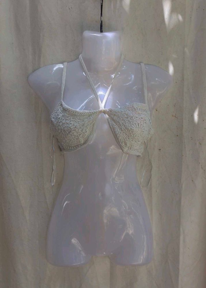 I. Crochet Halter Bikini Top