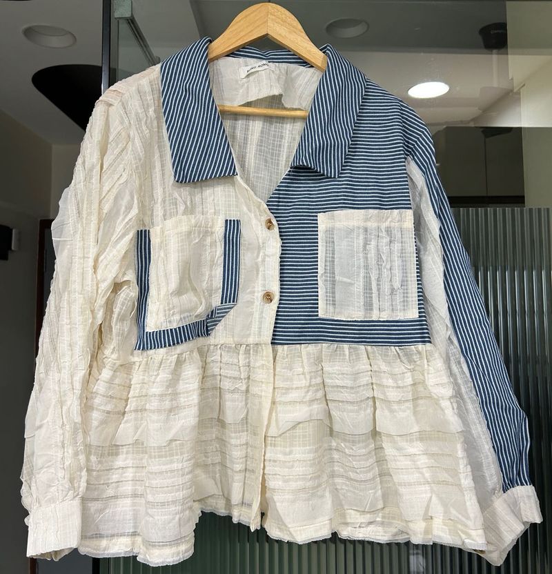 Boho Ruffled Patchwork Top