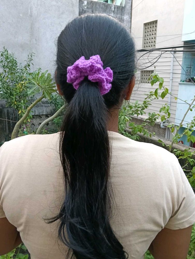 Purple Crochet Scrunchie (all colour available)