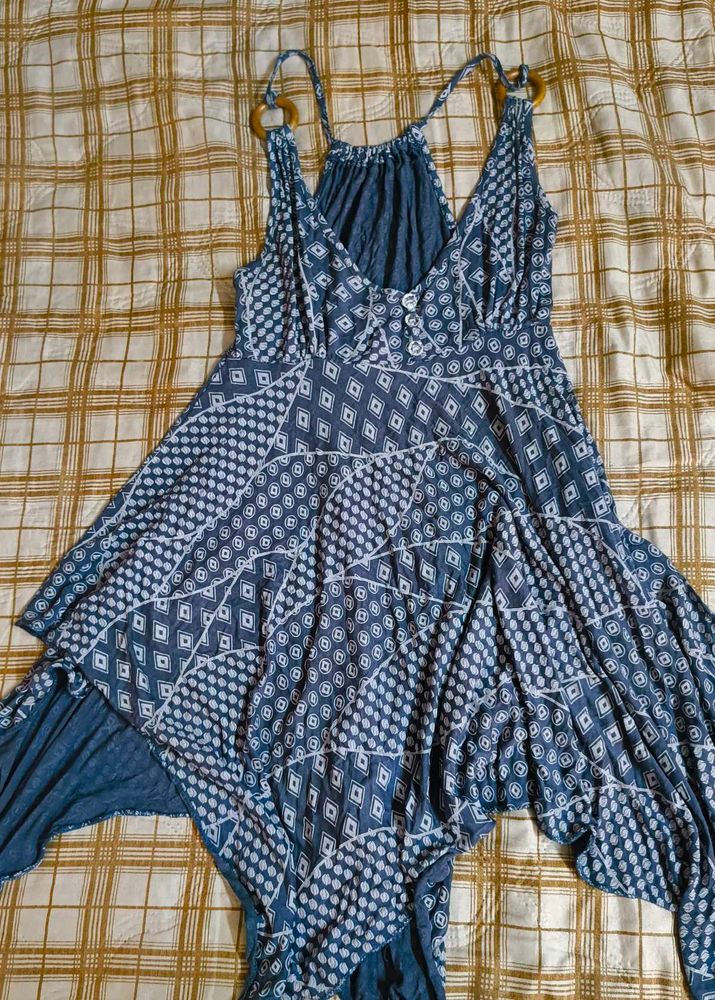 boho dress blue