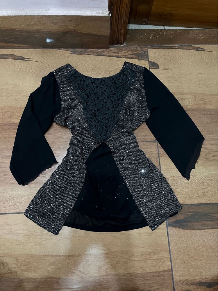 shimmery lace top