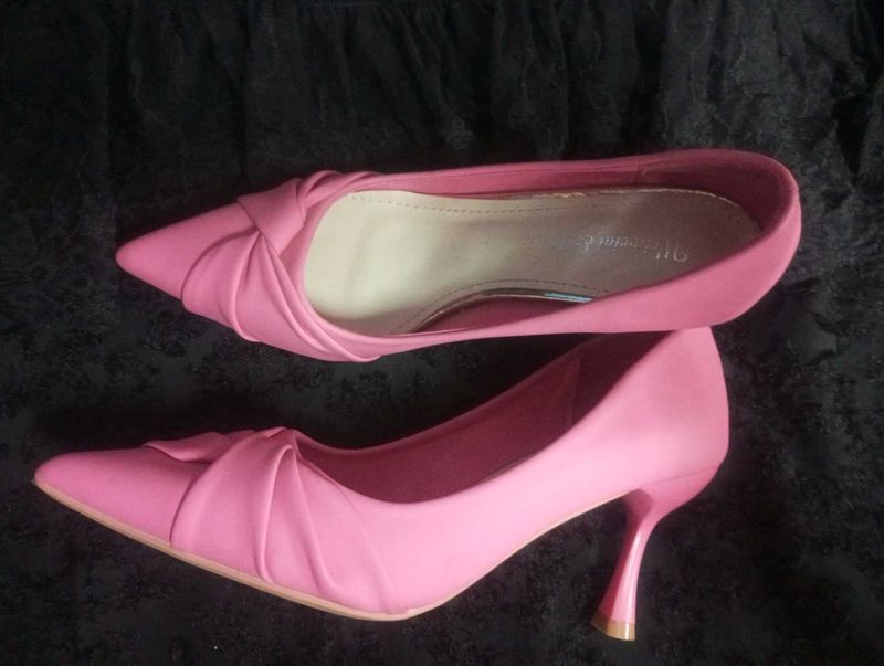 Chic Pink Knot Detail 👠 china heels new