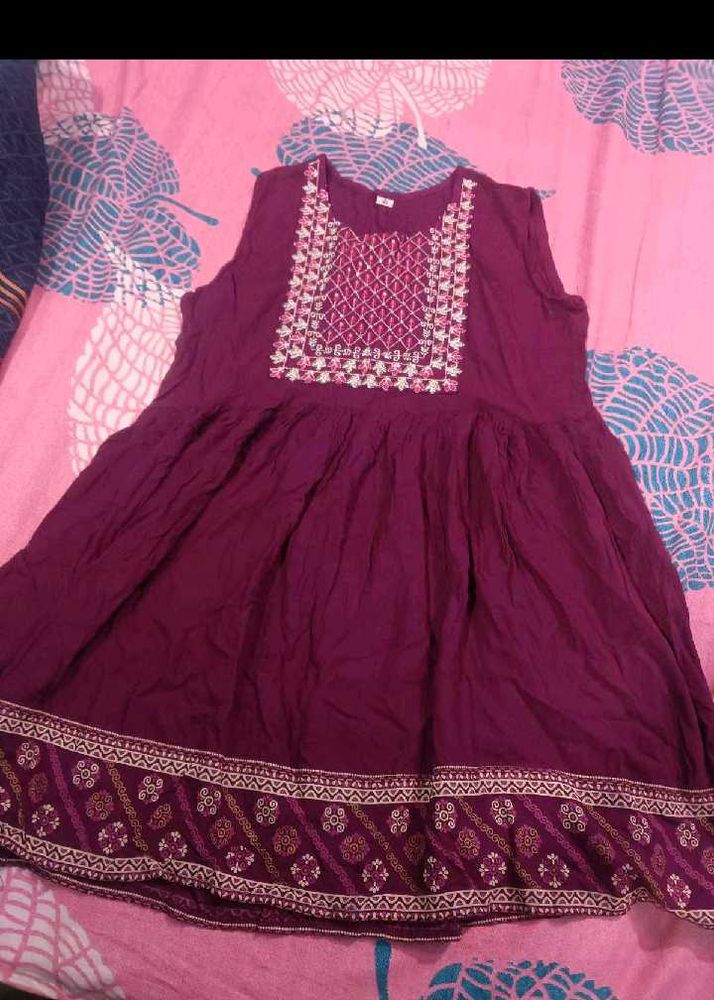 Embroidered Purple Kurta