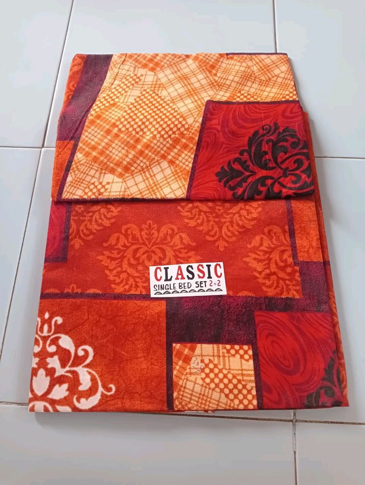 Single Bedsheet With Pillow Cover