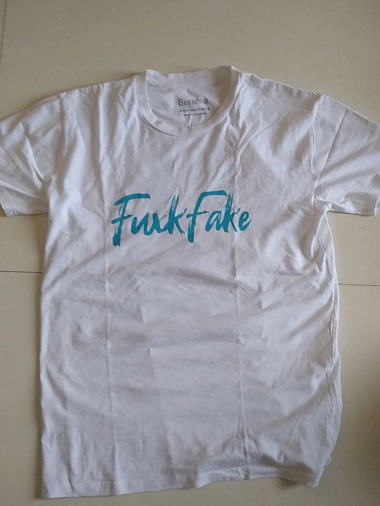 Unused Fuxk fake printed Tshirt with backprint