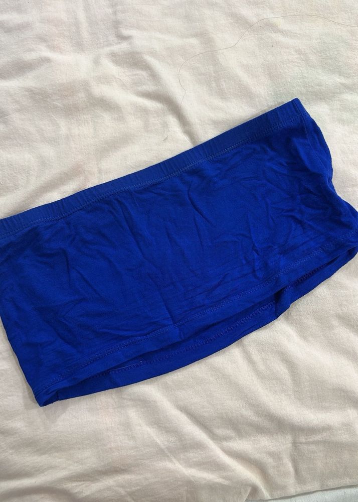 Blue Bandeau Top