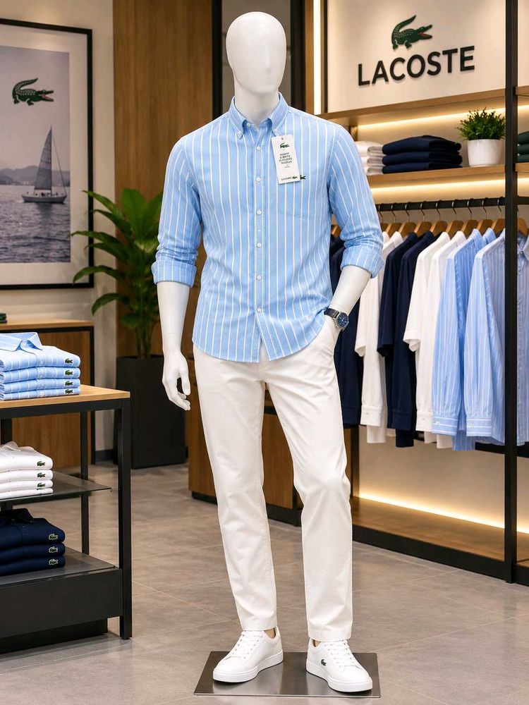 Men's Blue Striped Button-Down Shirt