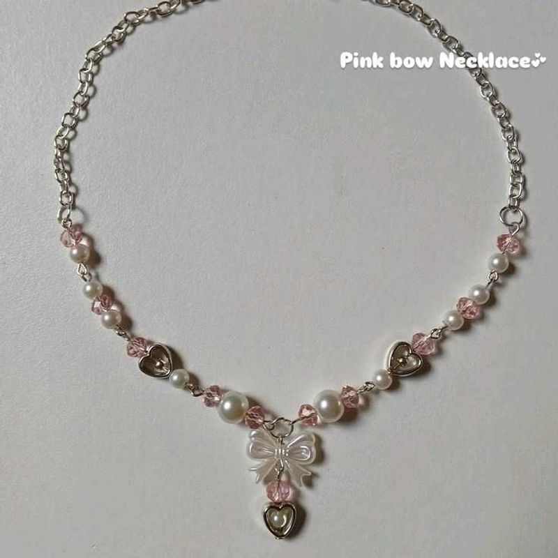 Pink Bow Necklace