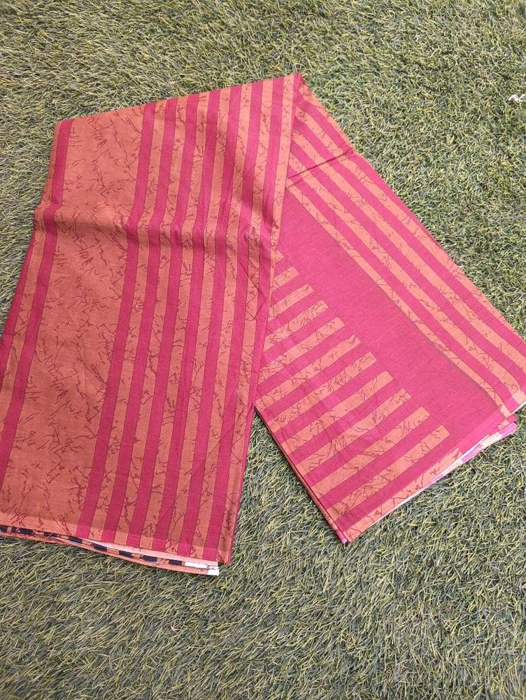 New Elegant molmol cotton Saree with bp