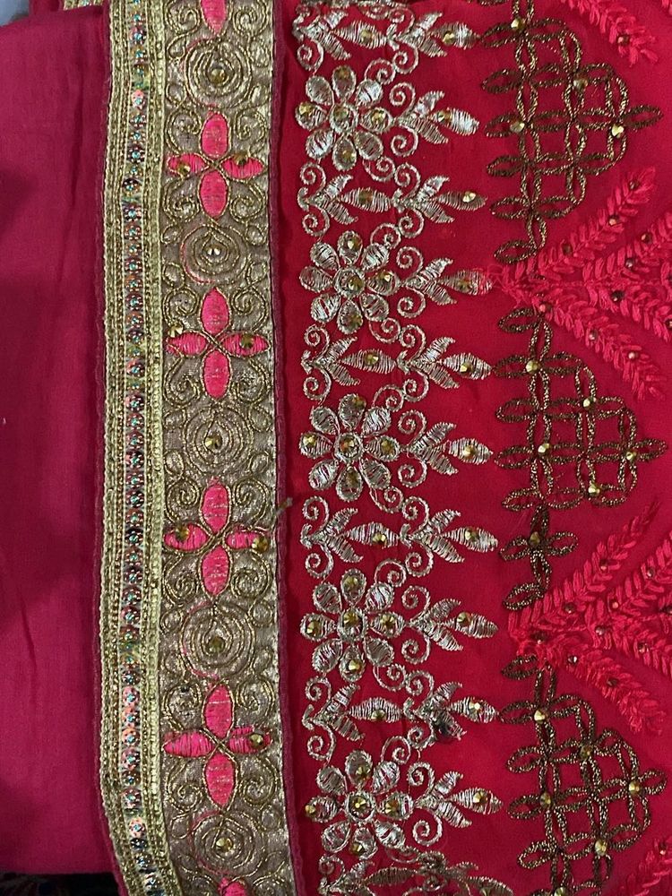 Beautifully Embellished Pink Saree