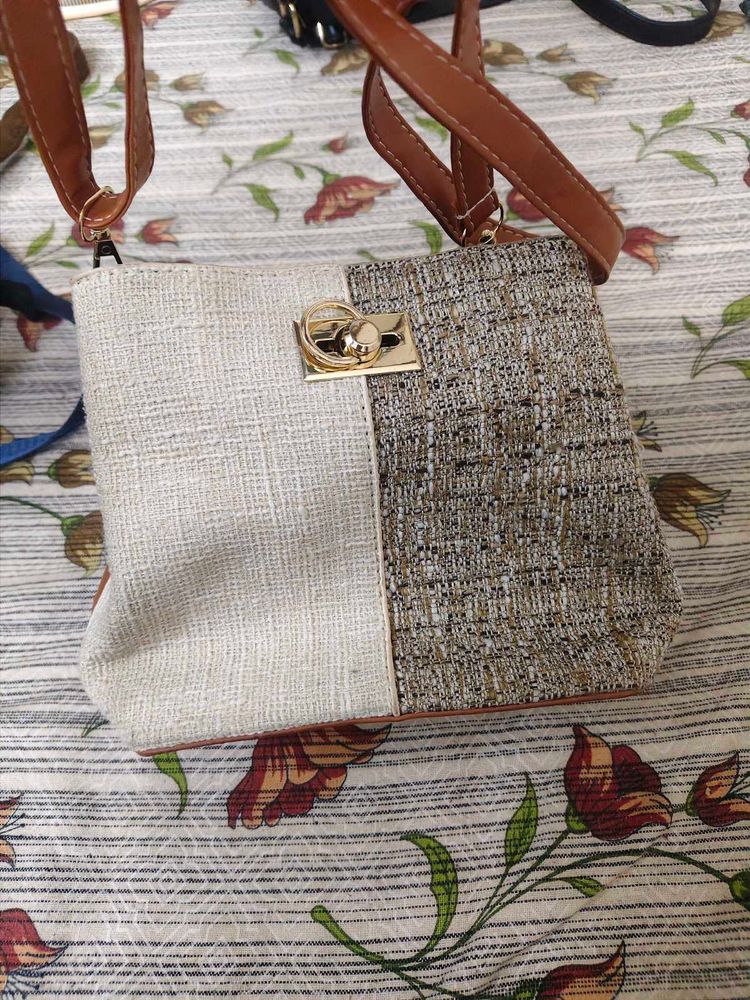 Unique Two-Tone Textured Crossbody Bag